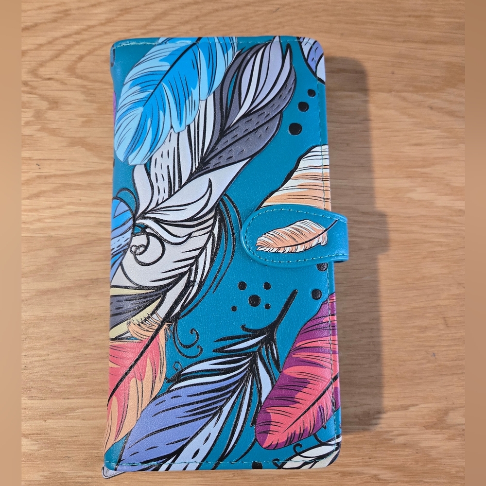 Colorful Feather Pattern Wallet